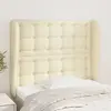 Image de vidaXL Tête de lit avec oreilles Crème 83x23x118/128 cm Similicuir