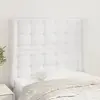 Image de vidaXL Tête de lit avec oreilles Blanc 93x23x118/128 cm Similicuir