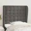 Image de vidaXL Tête de lit avec oreilles Gris 93x23x118/128 cm Similicuir