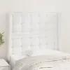Image de vidaXL Tête de lit avec oreilles Blanc 103x23x118/128 cm Similicuir