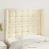Image de vidaXL Tête de lit avec oreilles Crème 103x23x118/128 cm Similicuir