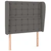 Image de vidaXL Tête de Lit avec Oreilles Meuble de Chambre à Coucher Accessoire de Lit Simple Tête de Cadre de Lit Intérieur Gris 103x23x118/128 cm Similicuir
