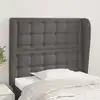 Image de vidaXL Tête de lit avec oreilles Gris 103x23x118/128 cm Similicuir