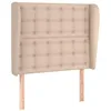 Image de vidaXL Tête de Lit avec Oreilles Meuble de Chambre à Coucher Accessoire de Lit Simple Tête de Cadre de Lit Intérieur Cappuccino 103x23x118/128 cm