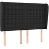 Image de vidaXL Tête de lit avec oreilles Noir 147x23x118/128 cm Similicuir
