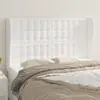 Image de vidaXL Tête de lit avec oreilles Blanc 147x23x118/128 cm Similicuir