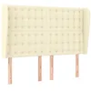 Image de vidaXL Tête de lit avec oreilles Crème 147x23x118/128 cm Similicuir