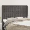 Image de vidaXL Tête de lit avec oreilles Gris 147x23x118/128 cm Similicuir