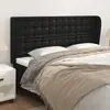 Image de vidaXL Tête de lit avec oreilles Noir 163x23x118/128 cm Similicuir