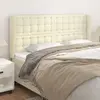 Image de vidaXL Tête de lit avec oreilles Crème 183x23x118/128 cm Similicuir