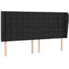 Image de vidaXL Tête de lit avec oreilles Noir 203x23x118/128 cm Similicuir