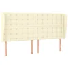 Image de vidaXL Tête de lit avec oreilles Crème 203x23x118/128 cm Similicuir