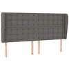 Image de vidaXL Tête de lit avec oreilles Gris 203x23x118/128 cm Similicuir
