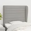 Image de vidaXL Tête de lit avec oreilles Gris clair 83x23x118/128 cm Tissu