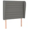 Image de vidaXL Tête de lit avec oreilles Gris foncé 83x23x118/128 cm Tissu