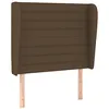 Image de vidaXL Tête de lit avec oreilles Marron foncé 83x23x118/128 cm Tissu