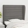 Image de vidaXL Tête de lit avec oreilles Gris foncé 93x23x118/128 cm Tissu