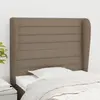 Image de vidaXL Tête de lit avec oreilles Taupe 93x23x118/128 cm Tissu