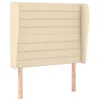 Image de vidaXL Tête de lit avec oreilles Crème 93x23x118/128 cm Tissu
