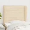 Image de vidaXL Tête de lit avec oreilles Crème 93x23x118/128 cm Tissu