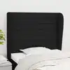 Image de vidaXL Tête de lit avec oreilles Noir 103x23x118/128 cm Tissu