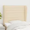 Image de vidaXL Tête de lit avec oreilles Crème 103x23x118/128 cm Tissu