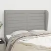 Image de vidaXL Tête de lit avec oreilles Gris clair 147x23x118/128 cm Tissu