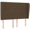 Image de vidaXL Tête de lit avec oreilles Marron foncé 147x23x118/128 cm Tissu