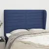 Image de vidaXL Tête de lit avec oreilles Bleu 147x23x118/128 cm Tissu