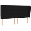 Image de vidaXL Tête de lit avec oreilles Noir 163x23x118/128 cm Tissu