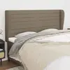 Image de vidaXL Tête de lit avec oreilles Taupe 163x23x118/128 cm Tissu