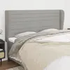 Image de vidaXL Tête de lit avec oreilles Gris clair 183x23x118/128 cm Tissu