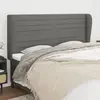 Image de vidaXL Tête de lit avec oreilles Gris foncé 203x23x118/128 cm Tissu