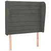 Image de vidaXL Tête de lit avec oreilles Gris foncé 83x23x118/128 cm Velours