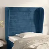 Image de vidaXL Tête de lit avec oreilles Bleu foncé 83x23x118/128 cm Velours