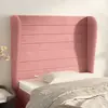 Image de vidaXL Tête de lit avec oreilles Rose 83x23x118/128 cm Velours