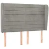Image de vidaXL Tête de lit avec oreilles Gris clair 147x23x118/128 cm Velours