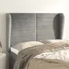 Image de vidaXL Tête de lit avec oreilles Gris clair 147x23x118/128 cm Velours