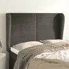 Image de vidaXL Tête de lit avec oreilles Gris foncé 147x23x118/128 cm Velours
