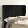 Image de vidaXL Tête de lit avec oreilles Noir 147x23x118/128 cm Velours