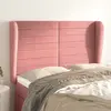 Image de vidaXL Tête de lit avec oreilles Rose 147x23x118/128 cm Velours