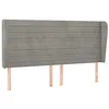 Image de vidaXL Tête de lit avec oreilles Gris clair 163x23x118/128 cm Velours