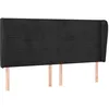 Image de vidaXL Tête de lit avec oreilles Noir 163x23x118/128 cm Velours