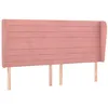 Image de vidaXL Tête de lit avec oreilles Rose 163x23x118/128 cm Velours