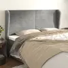 Image de vidaXL Tête de lit avec oreilles Gris clair 183x23x118/128 cm Velours