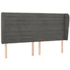 Image de vidaXL Tête de lit avec oreilles Gris foncé 183x23x118/128 cm Velours