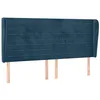 Image de vidaXL Tête de lit avec oreilles Bleu foncé 183x23x118/128 cm Velours