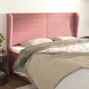 Image de vidaXL Tête de lit avec oreilles Rose 183x23x118/128 cm Velours