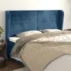 Image de vidaXL Tête de lit avec oreilles Bleu foncé 203x23x118/128 cm Velours