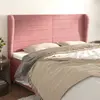 Image de vidaXL Tête de lit avec oreilles Rose 203x23x118/128 cm Velours
